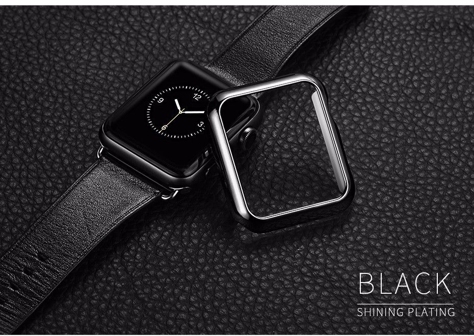 PC plastic electroplating case compatible for Smart Watch (Compatible)-Black-42mm
