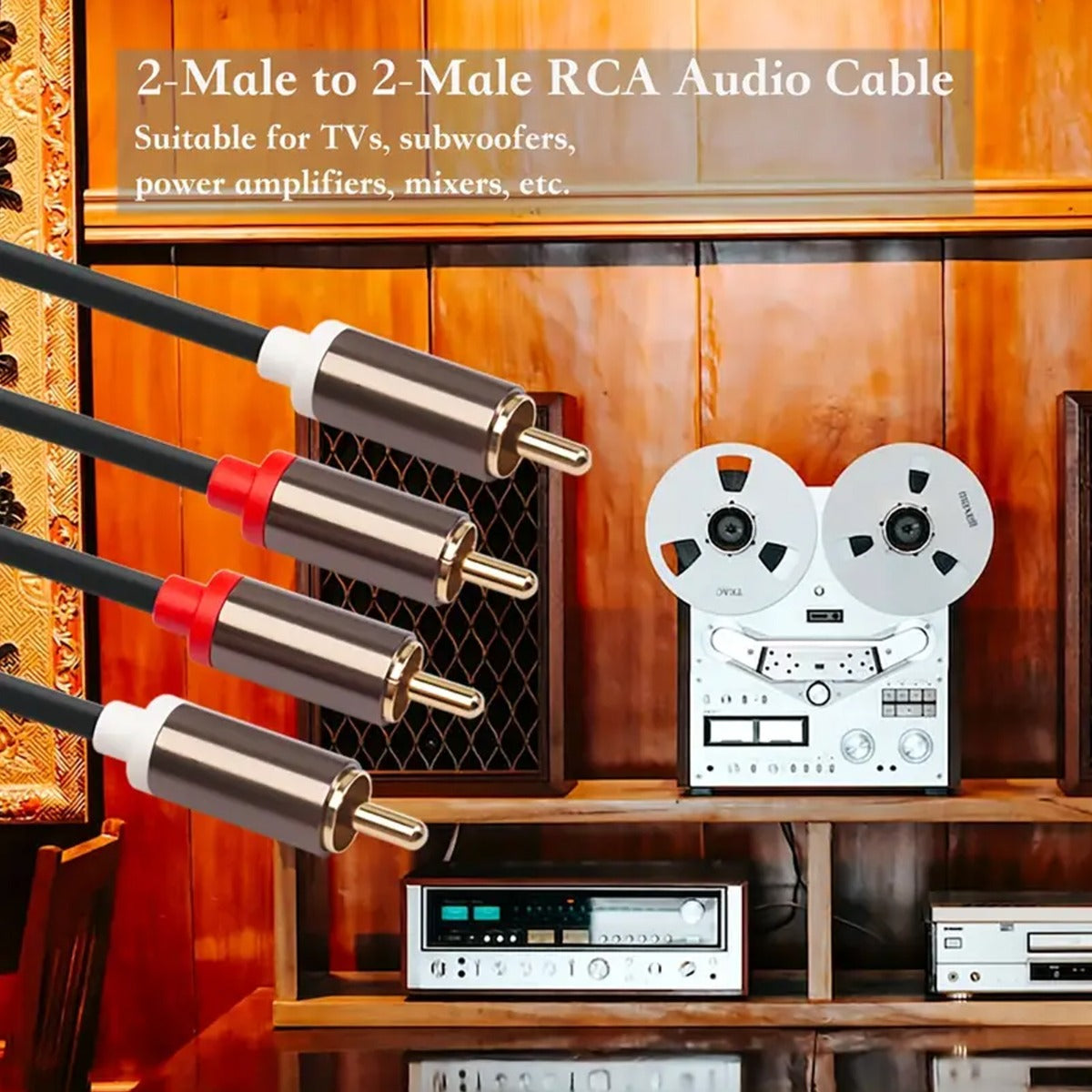 2RCA Male to Male Audio Stereo Cable - 6FT