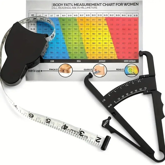 AccuMeasure Body Fat Caliper and Tape Measure Skinfold Calipers and Measuring Tape for Accurate Body Fat Measurement