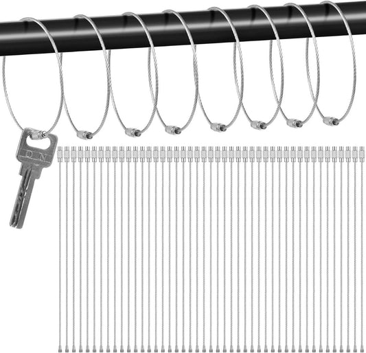 10pcs - Stainless Steel Wire Keychain Cable
