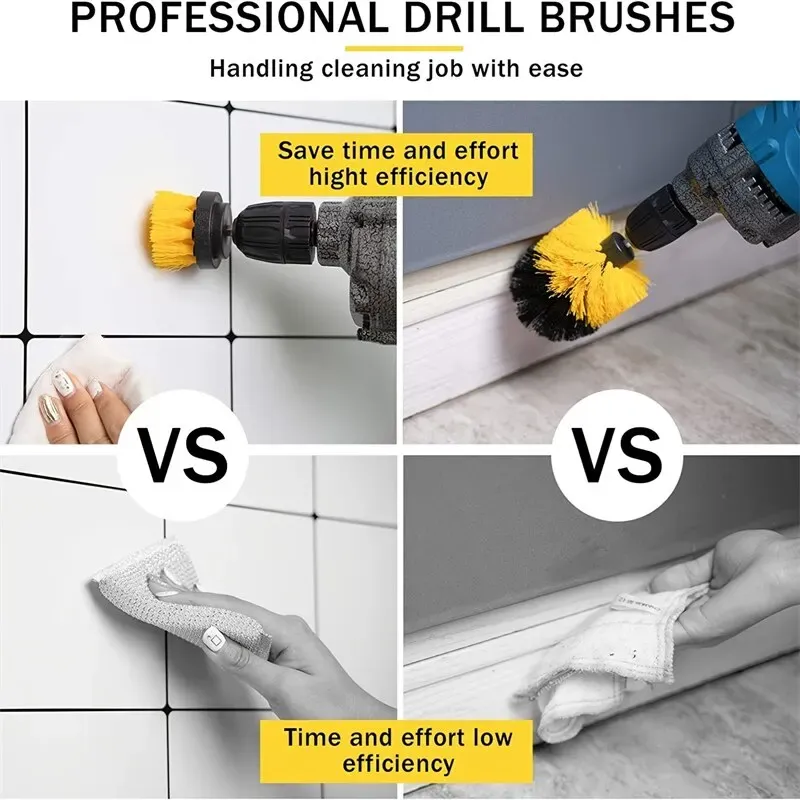 3pcs Drill Brush Multipurpose Scrubber Kit