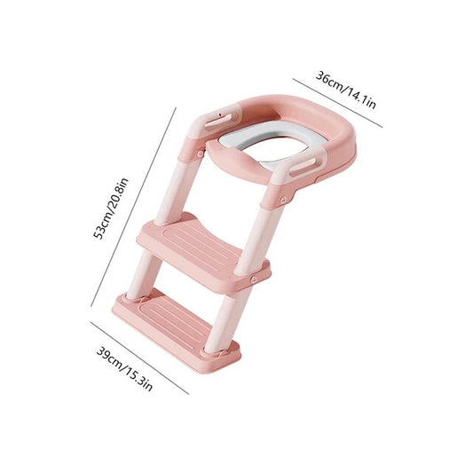 Potty Training Child Toilet Seat with Ladder - peach