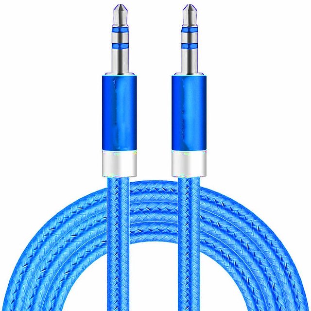 3.5mm braided AUX Cable-Blue