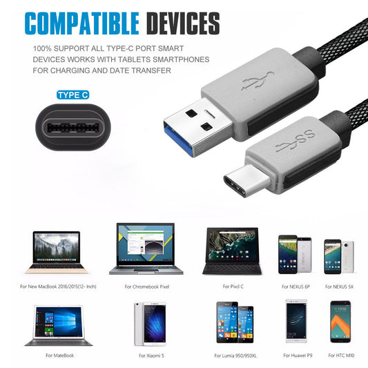 Braided Type C Charging Cable -0.2 M