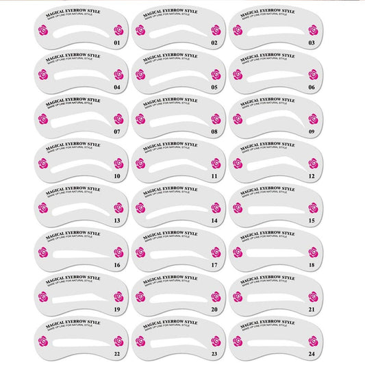 24 Styles Eyebrow Template Set