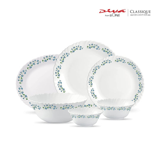 La Opal Glass, Classique Collection, Glass Dinner Set 21 pcs-LAVENDER DEW