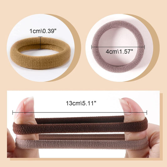 Thick Seamless Brown Hair Ties, Ponytail Holders Hair Accessories No Damage For Thick Hair