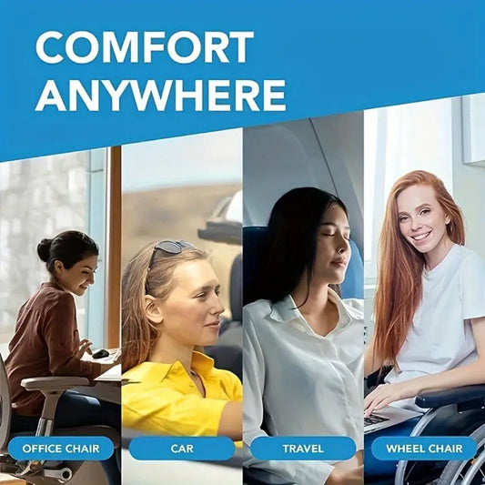"Memory Foam Car Seat Cushion, Suitable For Long-distance Car Driver Seats BLACK "