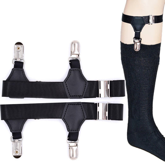 Men's Sock Suspenders Holders Sturdy Adjustable Garters Belt Metal Clips