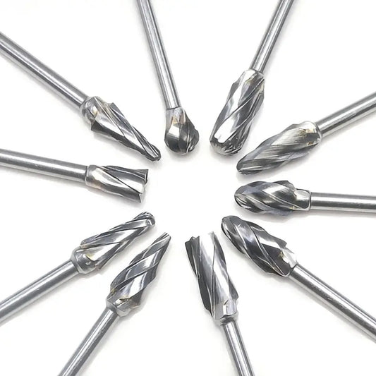 10Pcs Double Cut Carbide Rotary Burr Set