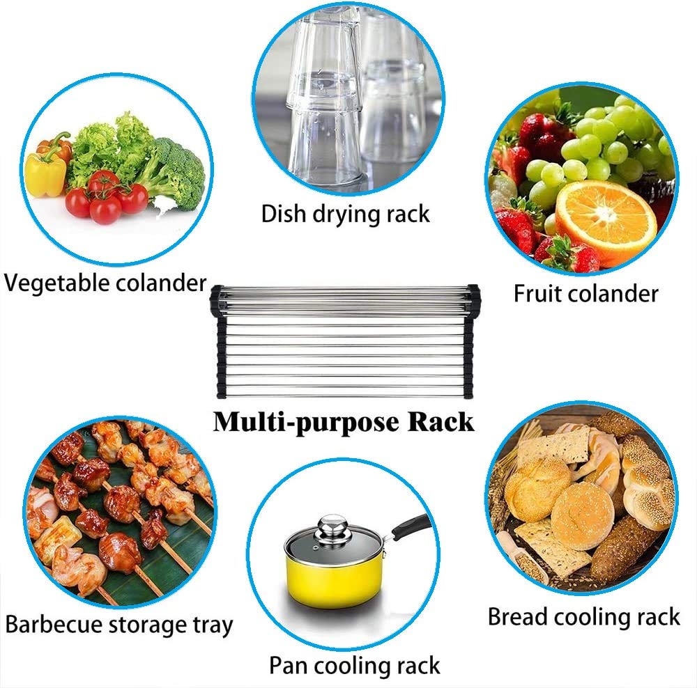 Roll-Up Dish Drainer Rack Kitchen Sink
