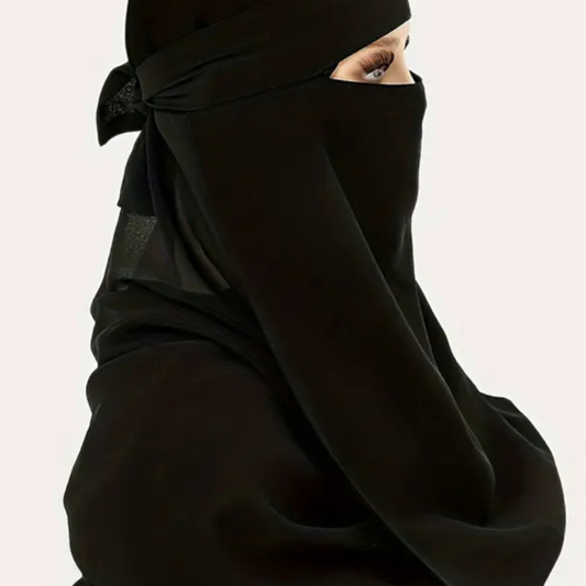 Chiffon Scarf with Lace-Up Mask