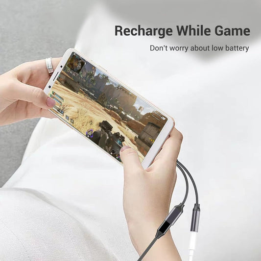 2-in-1 Multi-Function Type C To 3.5 mm Headphone Adapter Charging Port Suitable