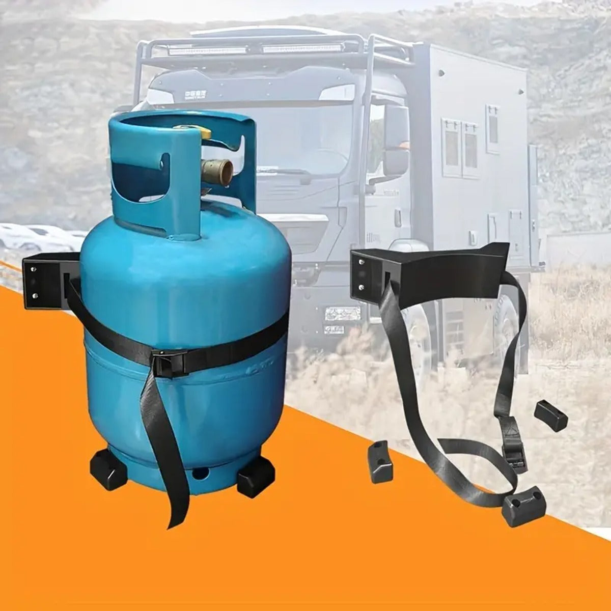 Travel RV Modification Accessories Liquefied Gas Cylinder Fixing Seat With Ground Foot Gas Cylinder Bracket Gas Tank Bracket