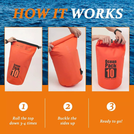 1pc Lightweight Waterproof Dry Sacks - Perfect for Boating, Kayaking, Hiking, Snowboarding and more