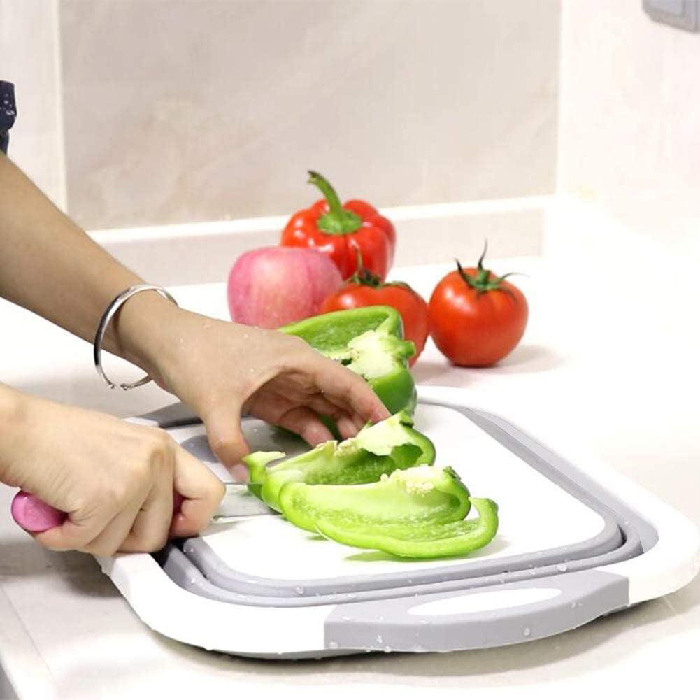 Collapsible Cutting Board with Colander
