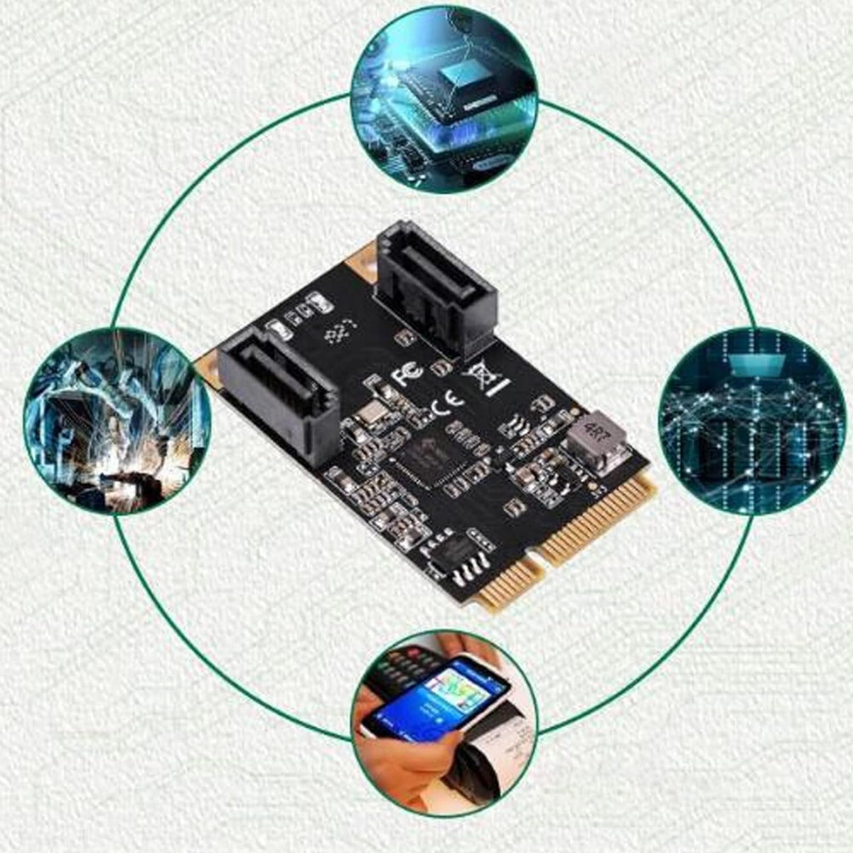 ASM1061 Mini PCIE To SATA3.0 Expansion Cards Adapter Converter Controller