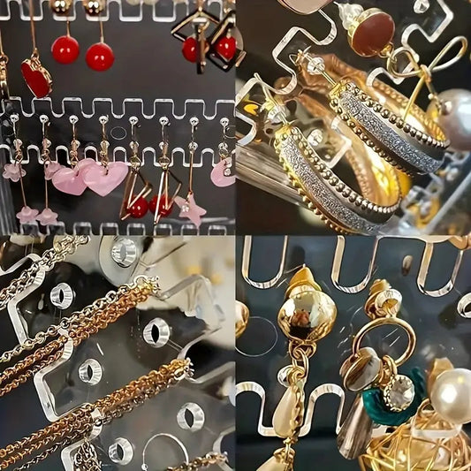 2 Doors Large Capacity Foldable Jewelry Display Stand