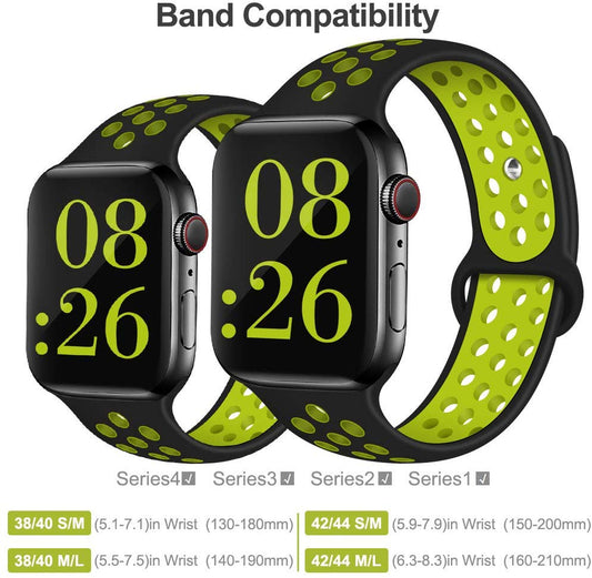 Smart Watch Silicon Band 38 MM / 42 MM-Black & Yellow-38mm