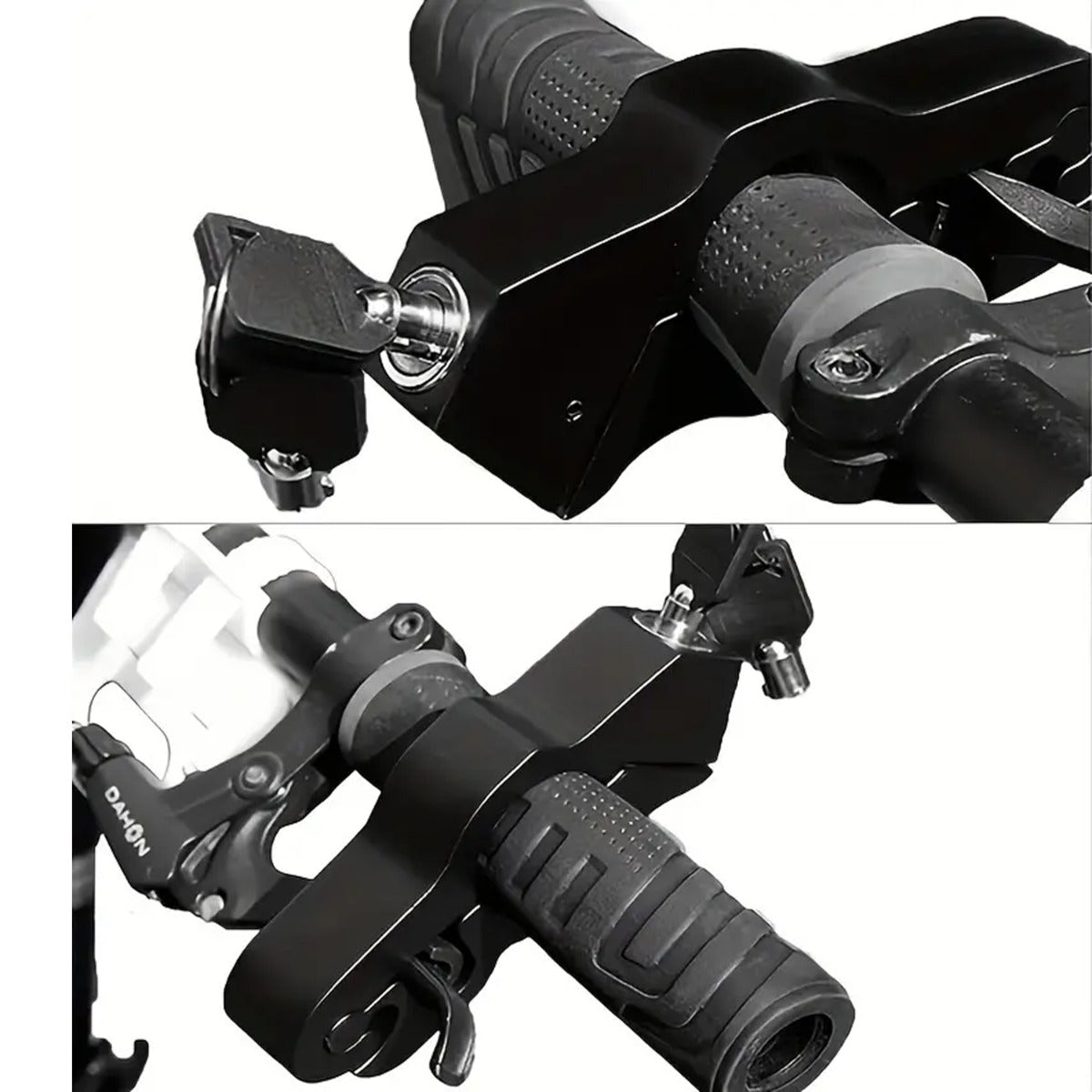 1 Set - Bicycle And Motorbike Handlebar Lock With 2 Keys