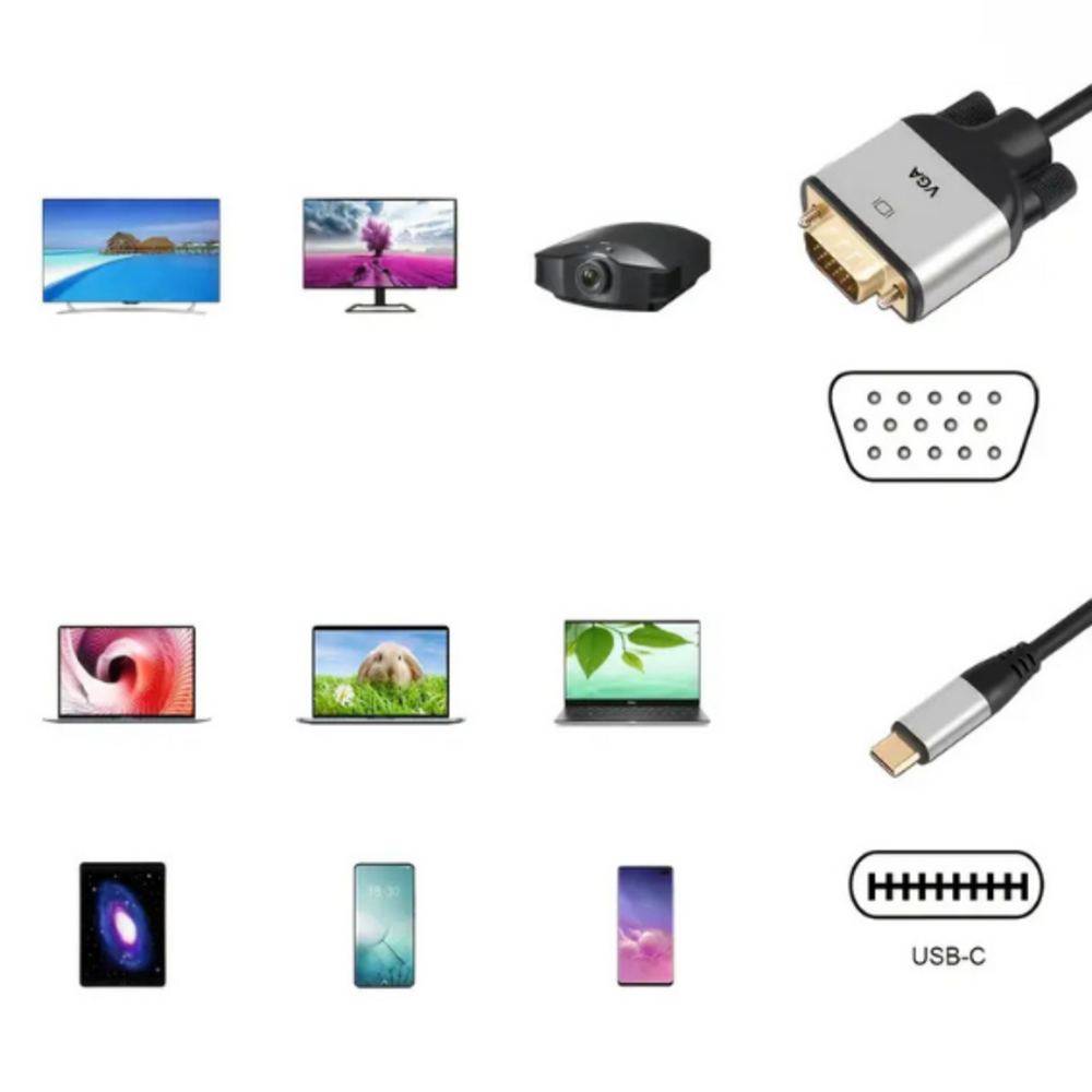 USB Type-C To VGA Cable