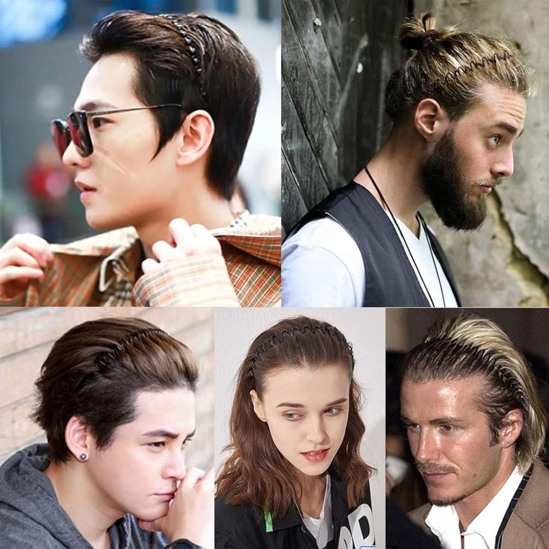 6 pieces Non-Slip Metal Headbands