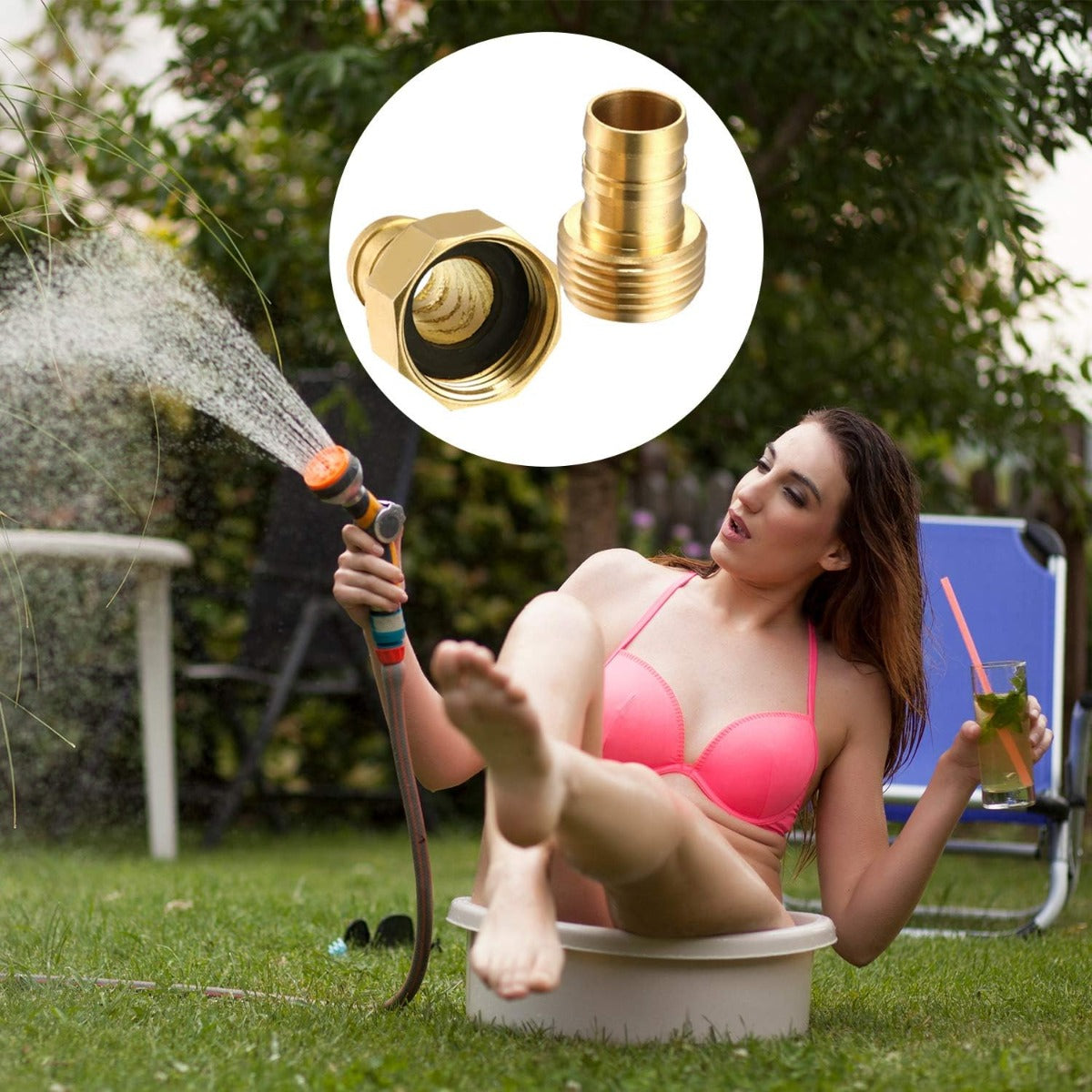 Garden Hose Repair Connector With Clamps