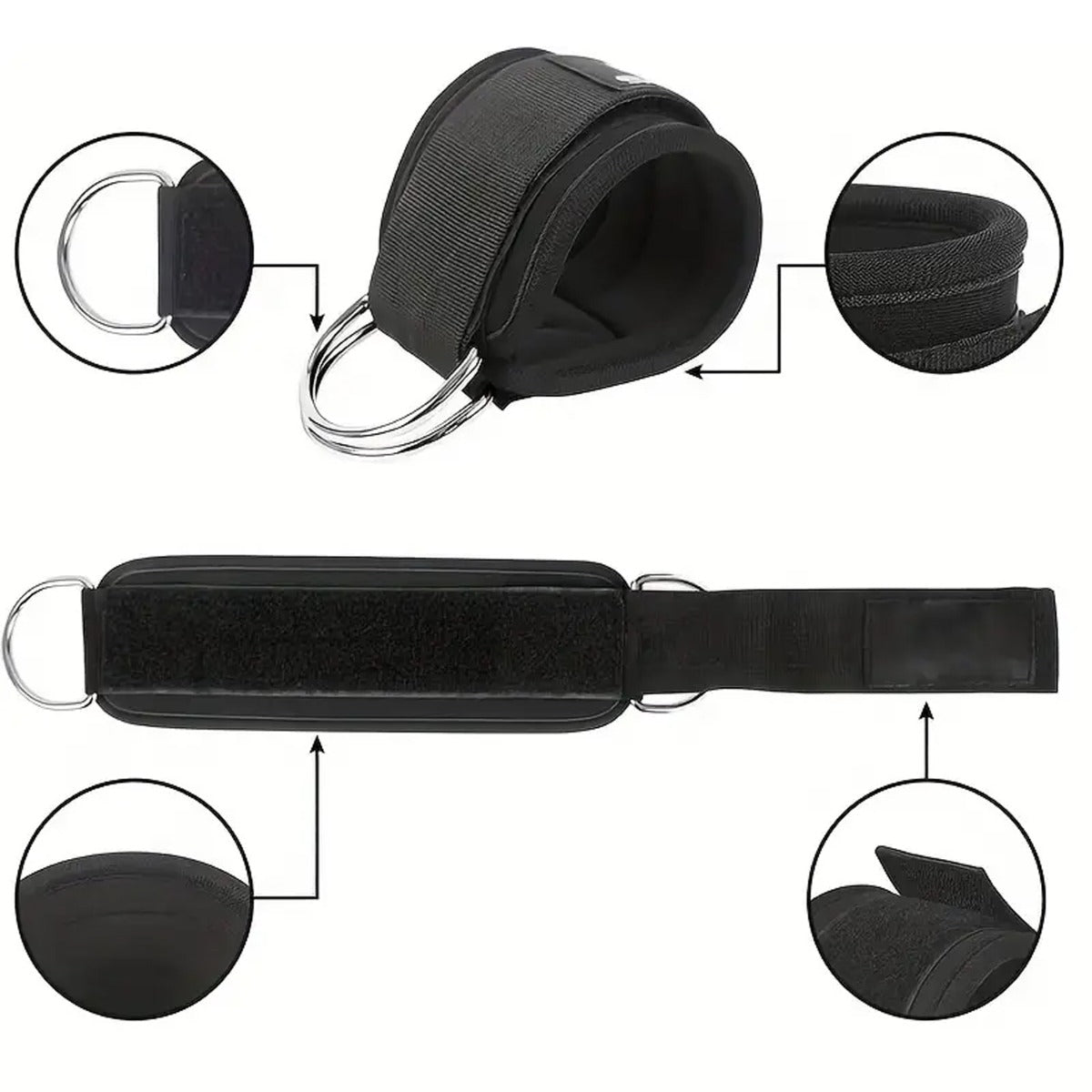 Comfortable Fitness Ankle Straps with D-Ring Cuffs