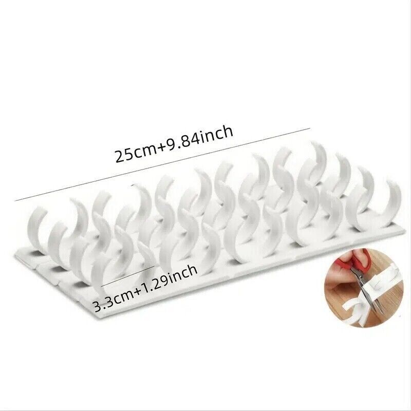 Adhesive Spice Jar Clip Strips, Wall Mounted 4 Pack