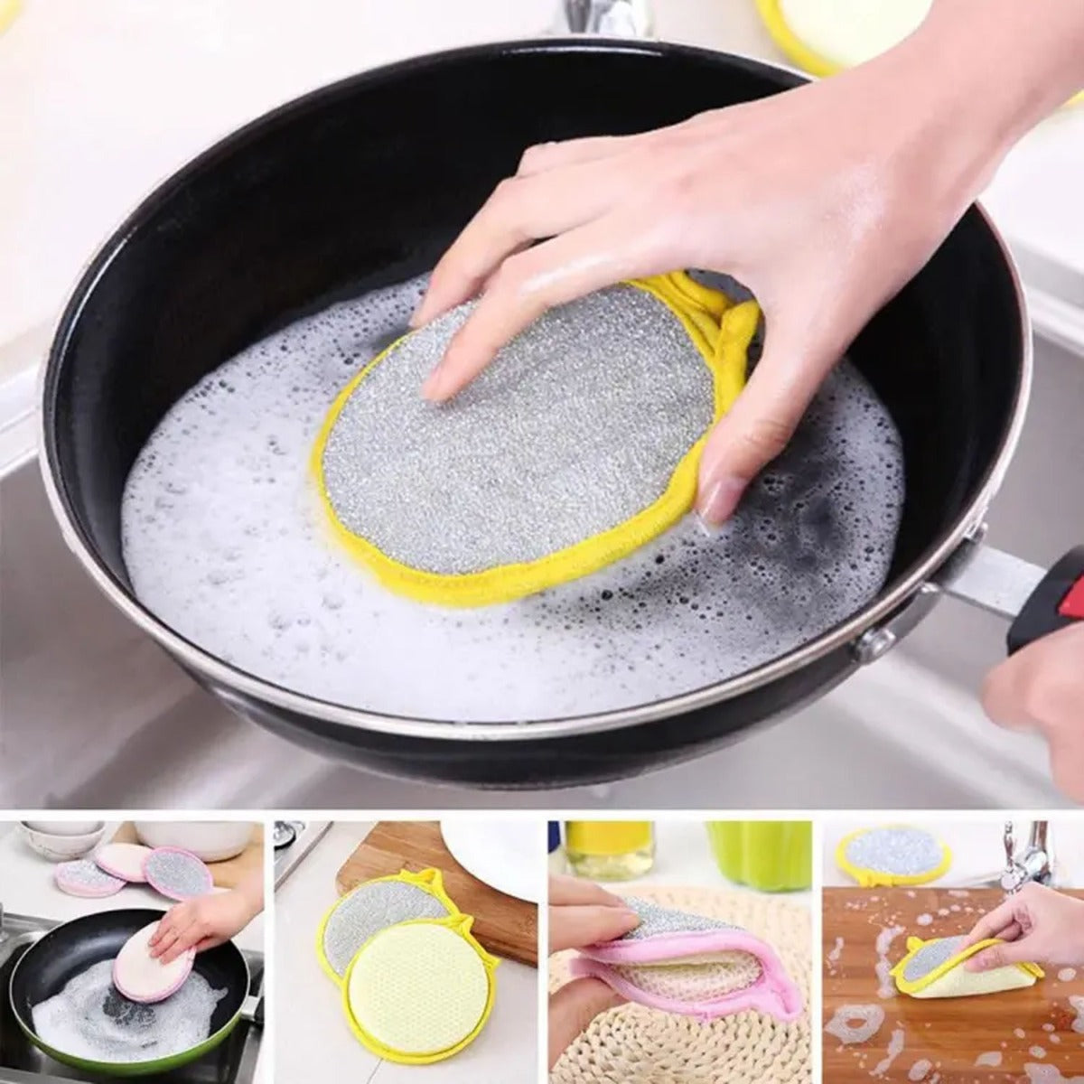 5PCS Double Side Dishwashing Sponge