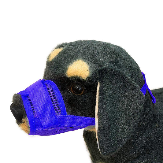 Dog Mask Mouth Muzzle -Blue-M