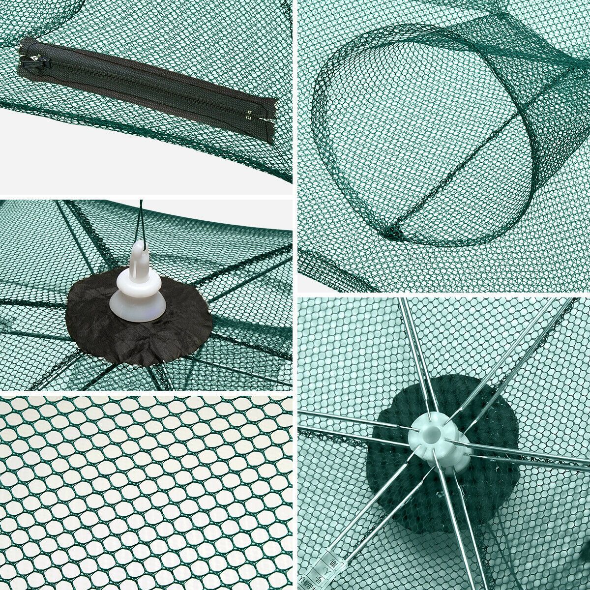 Fishing Bait Trap Crab Net 6 side 12 holes