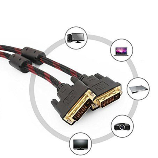 DVI-D Dual Link 24+1 Pin Male to Male Cable, Gold Plated 1.5m