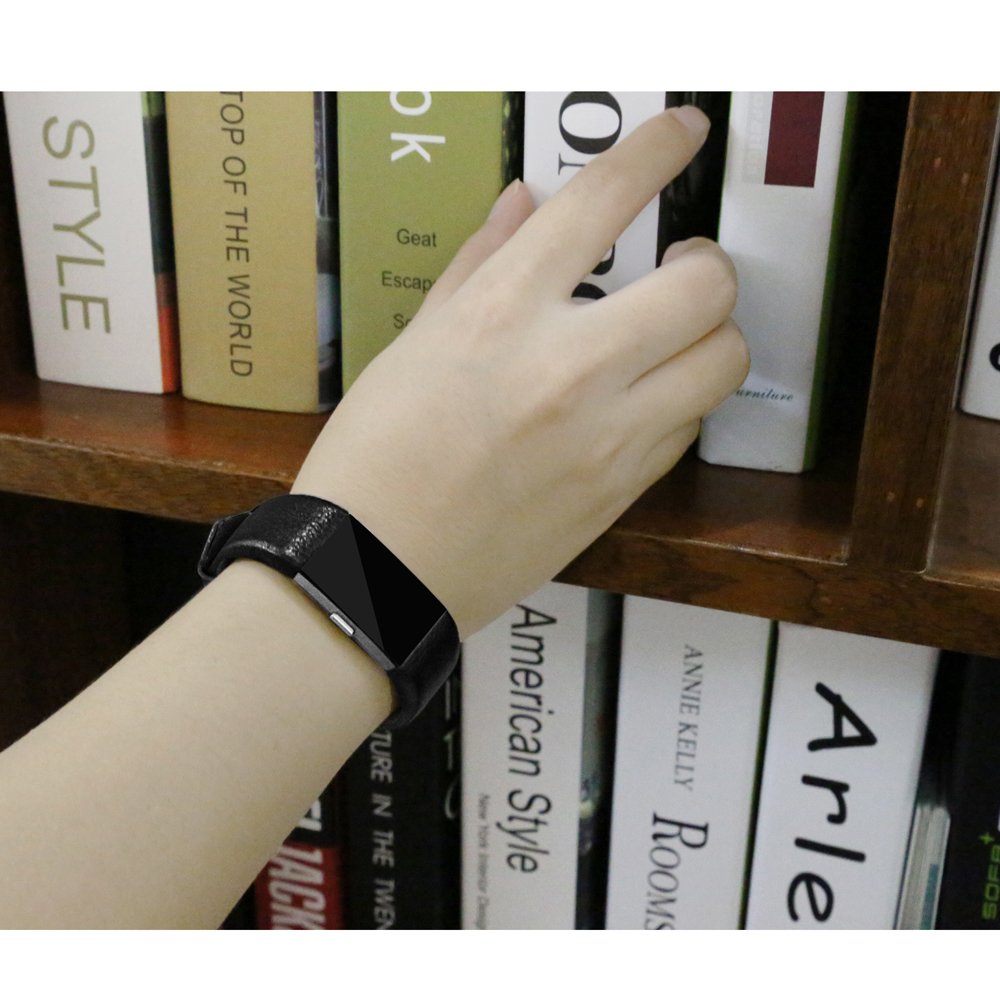 Leather band For Fitness Tracker -Black