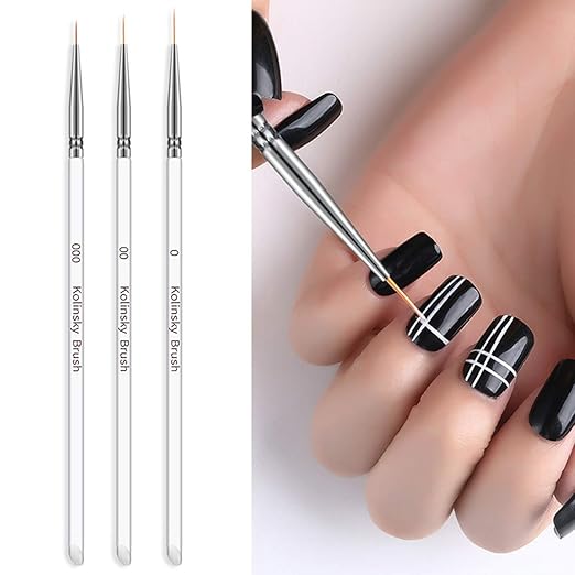 3Pcs/opp Nail Art Brushes, Thin Liner Brush