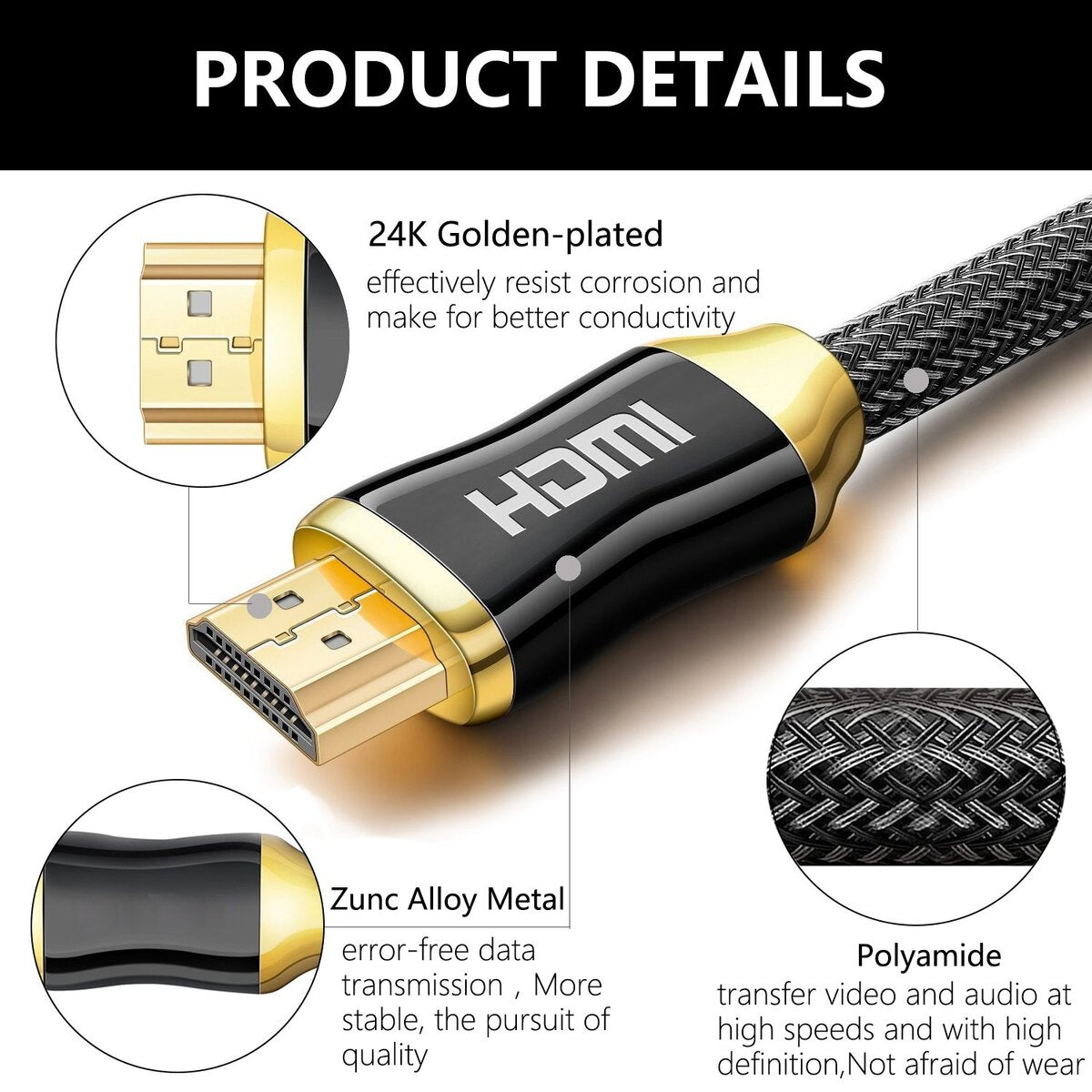 Gold Plated HDTV Cable, 1 Meter