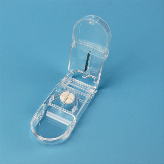 Pill Splitter, Pill Cutter with Retracting Safety Guard