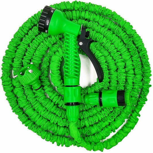 Expandable Garden Water Hose 100 Ft with Spray Nozzle