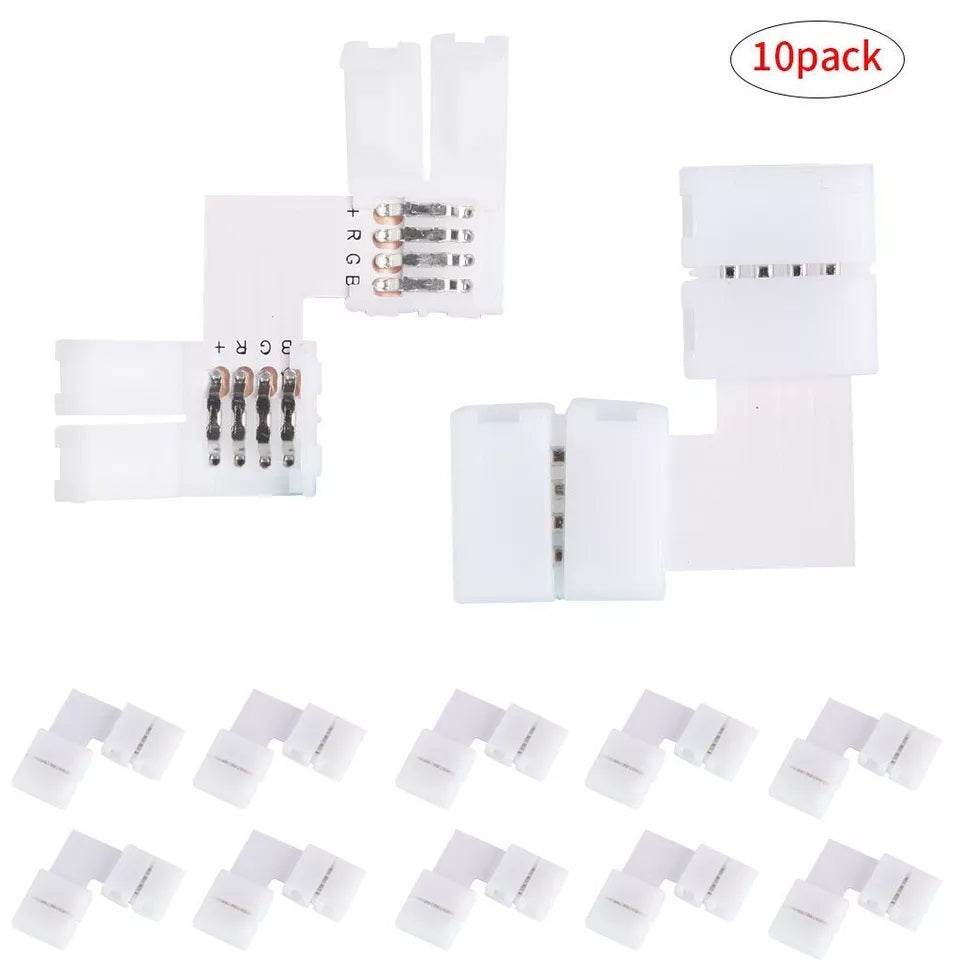 10 Pcs 10mm 4-pin Solderless Clip Coupler Connector