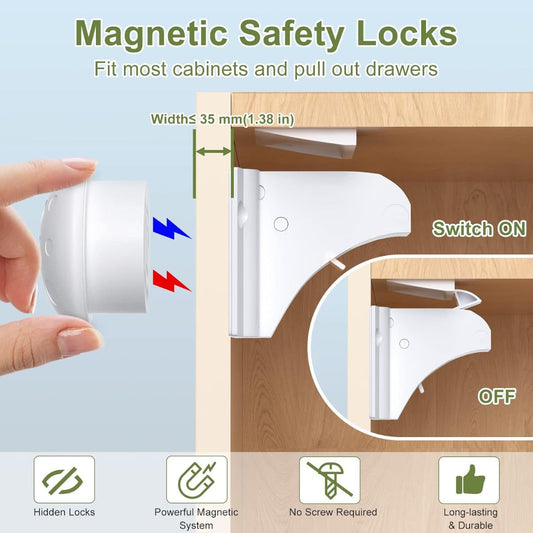 4pcs Babyproof Magnetic Cabinet Locks