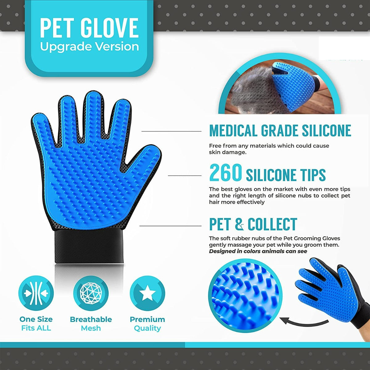 Pet Hair remover Glove-Left & Right