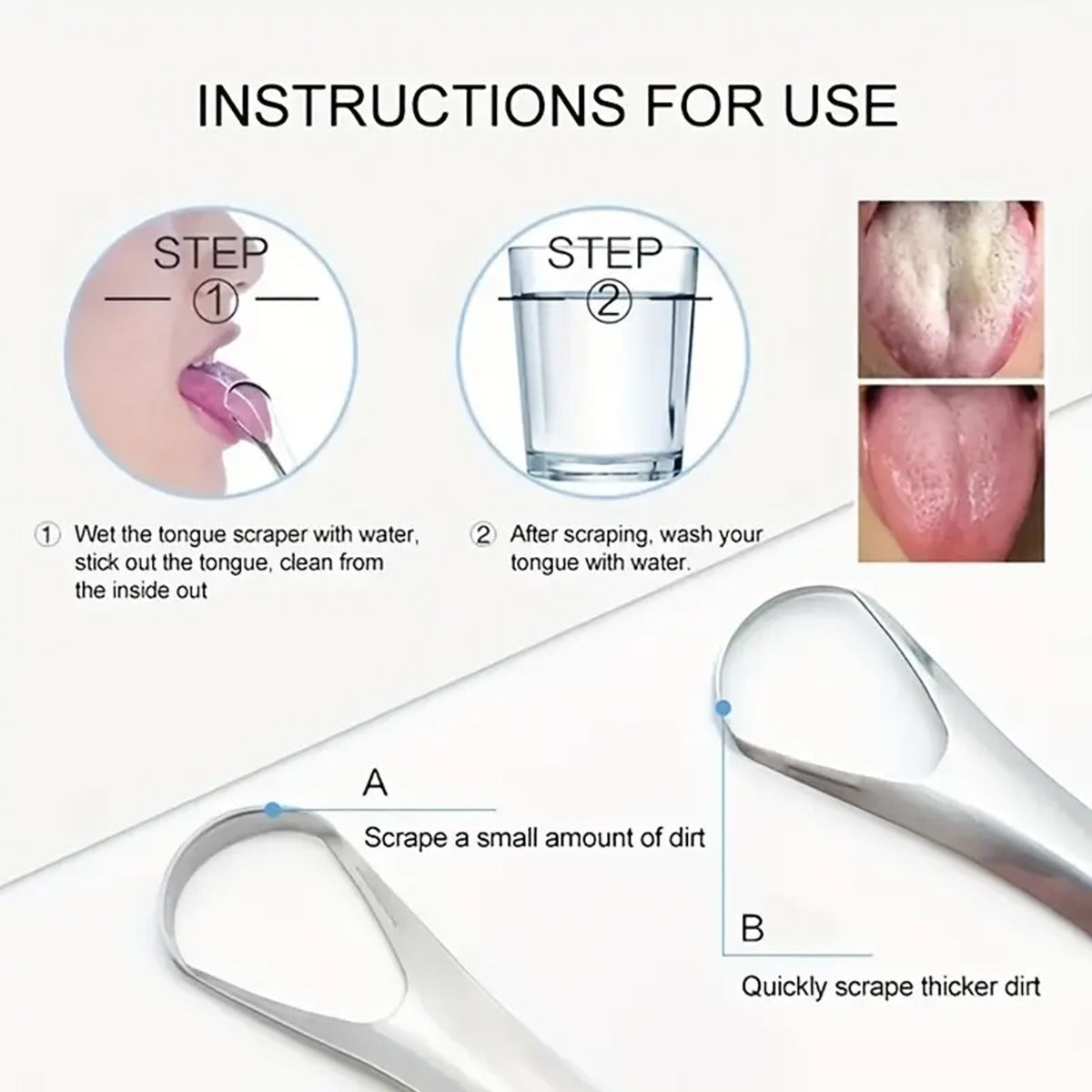Stainless Steel Tongue Scraper Cleaner