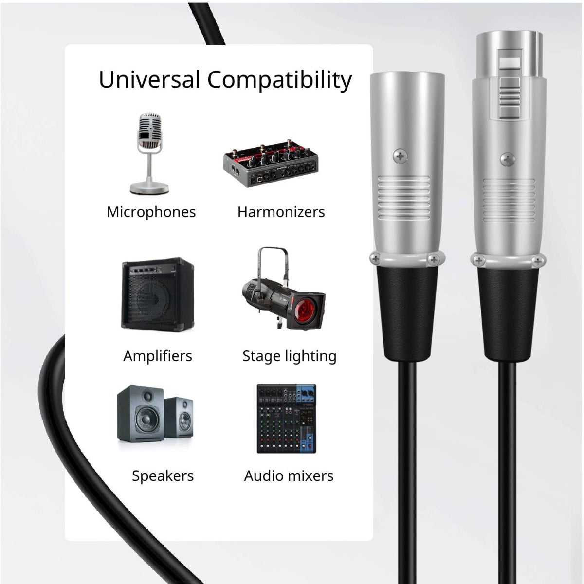 3-Pin XLR Male to Female Cable
