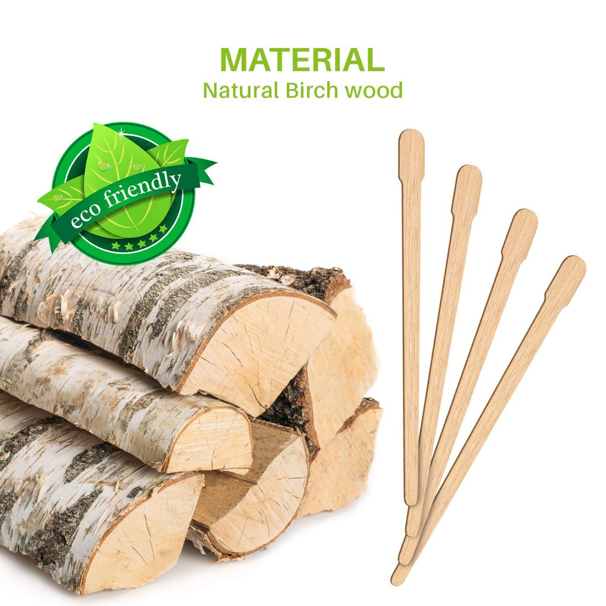 100PCS Wooden Wax Sticks