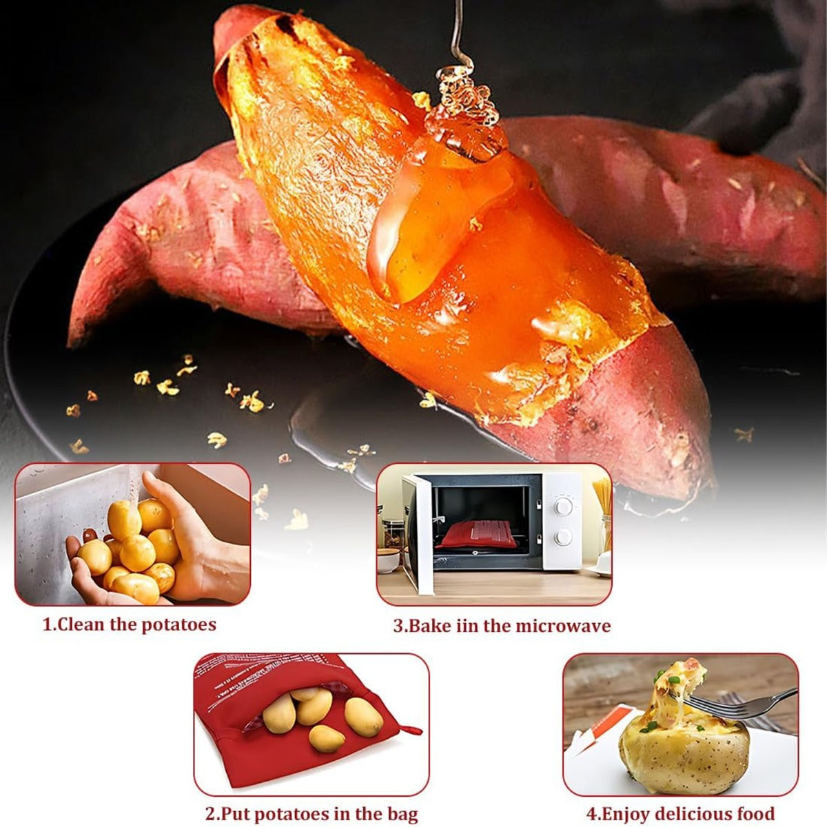 2pcs Microwave Potato Bags