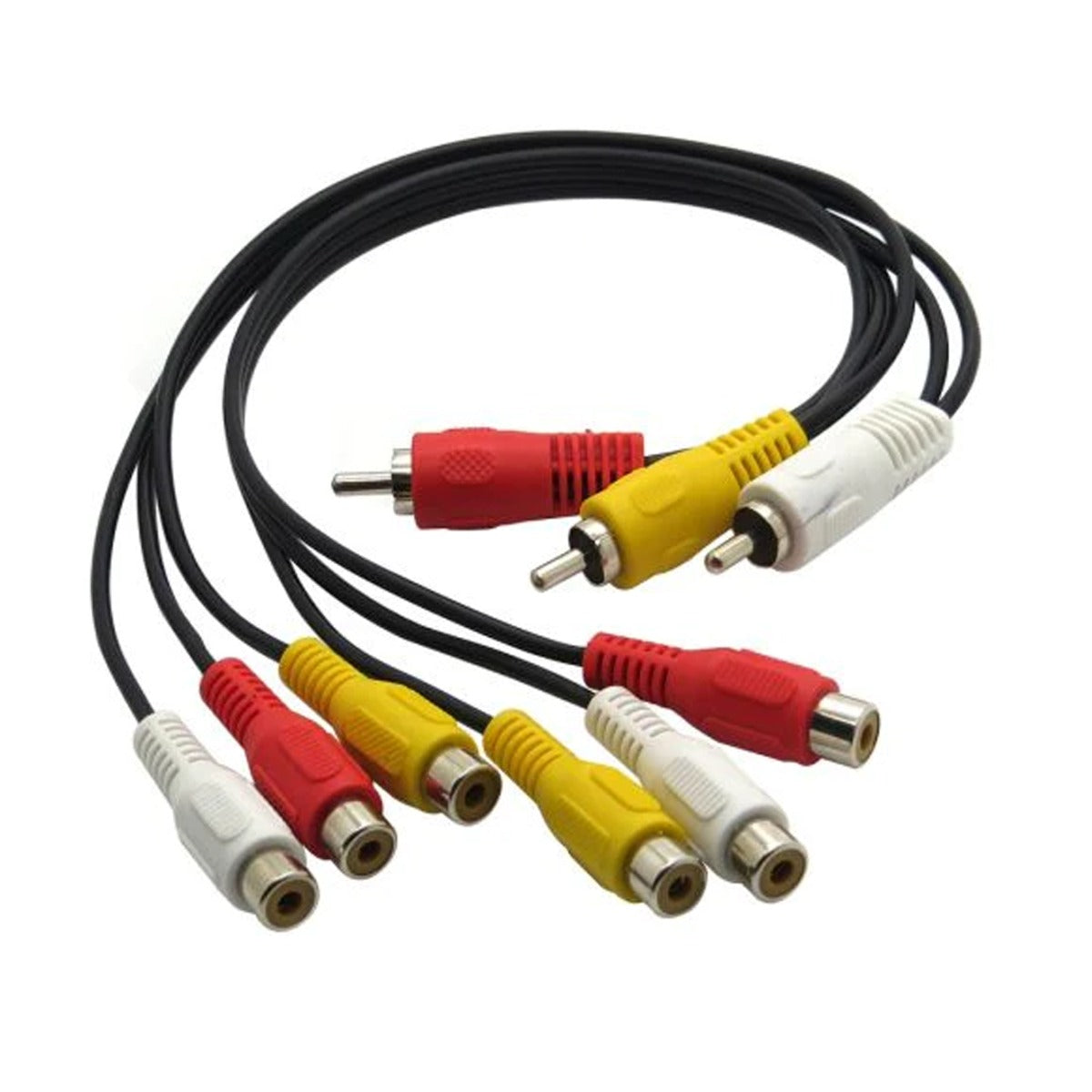 3 RCA Male to 6 RCA Female cable
