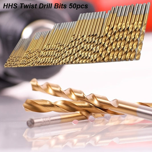 Titanium Twist Drill Bits Set of 50pcs