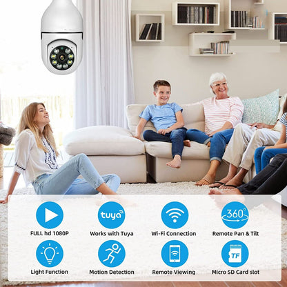 1080P Wireless Wi-Fi Light Bulb Security Camera