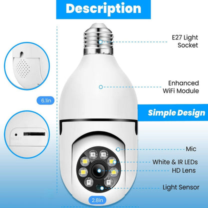 1080P Wireless Wi-Fi Light Bulb Security Camera