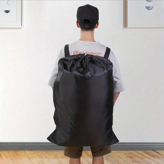Large Waterproof Polyester Backpack Laundry Bag - Perfect for Camping and Travel Storage!